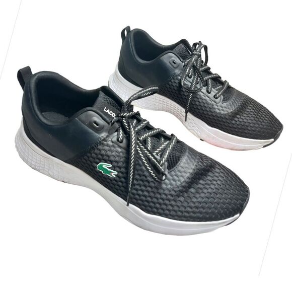 Lacoste Men's Court-Drive-0120-1 Sneakers Lace Up Low Top Black/White Size 13 - Picture 1 of 8